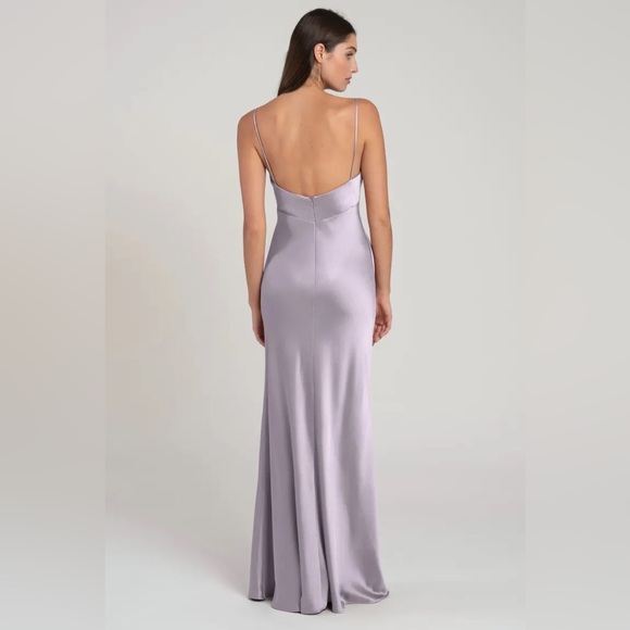 Jenny Yoo Addison Slip Dress in Lilac Mist Bridesmaid Wedding - Damaged Hemline - Picture 2 of 11